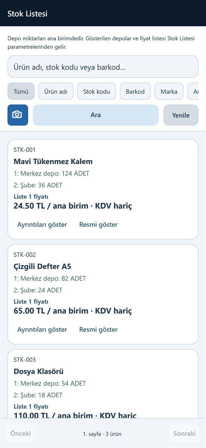 imikro stok listesi: depo miktarları ve liste fiyatlarıyla ürün kartları